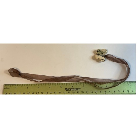 Unique Butterfly Pendant Necklace Sheer Ribbon Cord Boho Charm - Picture 7 of 7